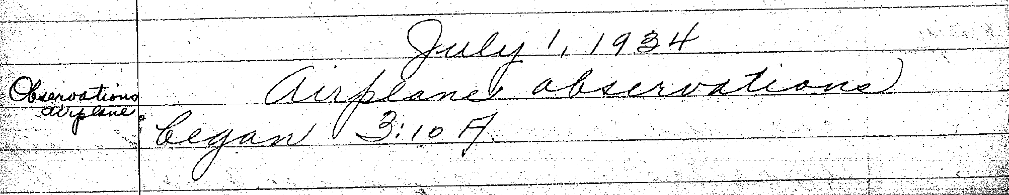 First Official Weather Records Began July 1, 1934