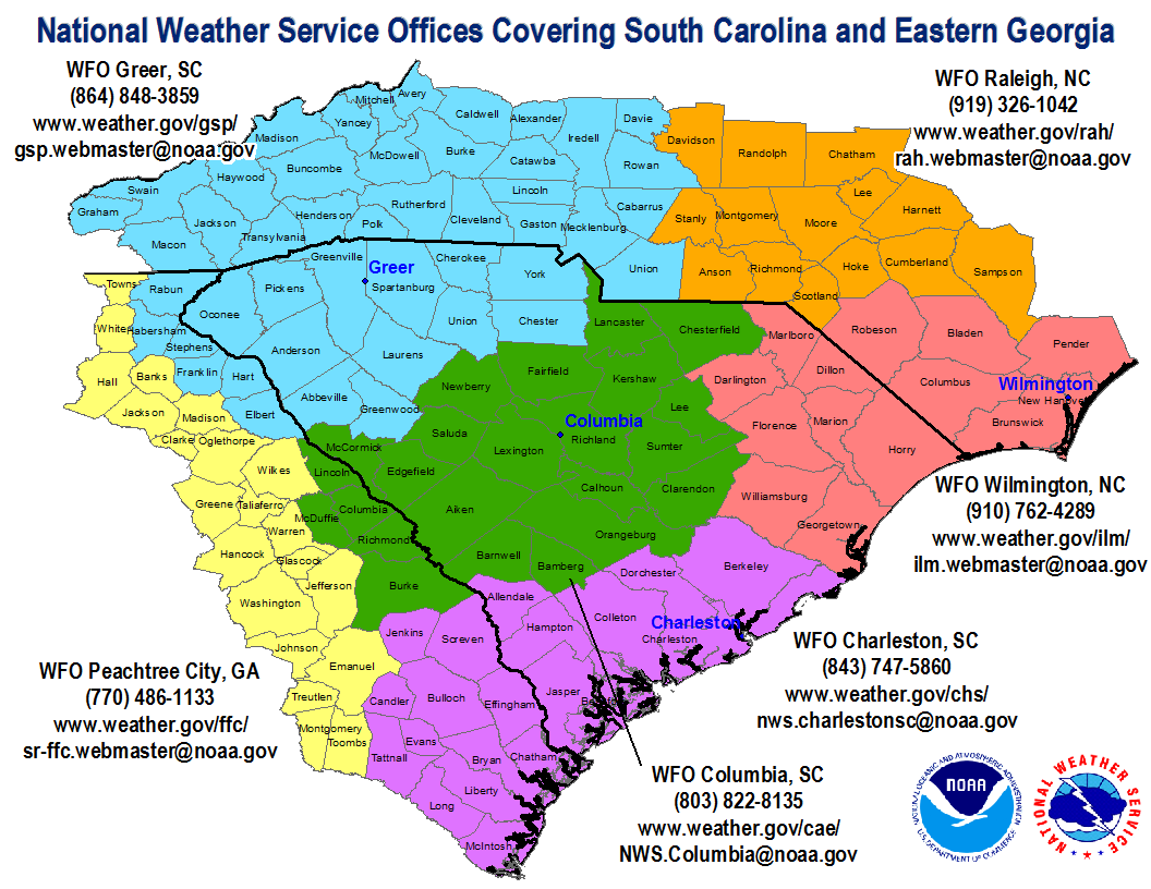 South Carolina Weather Map Map Of The World.