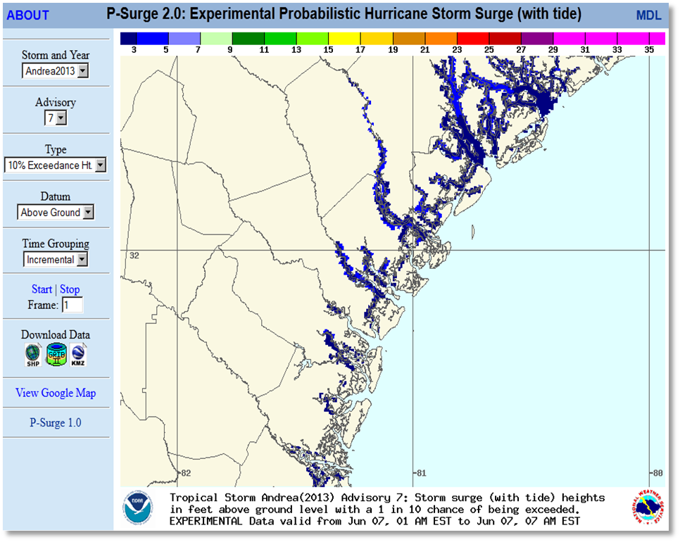 Storm Surge Inundation Probability Forecasts