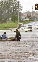 Street flooding - evacuation using small boats