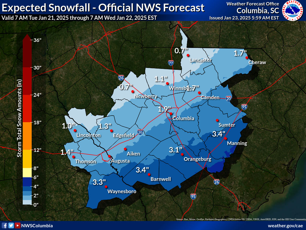 CAE Winter Weather Forecast