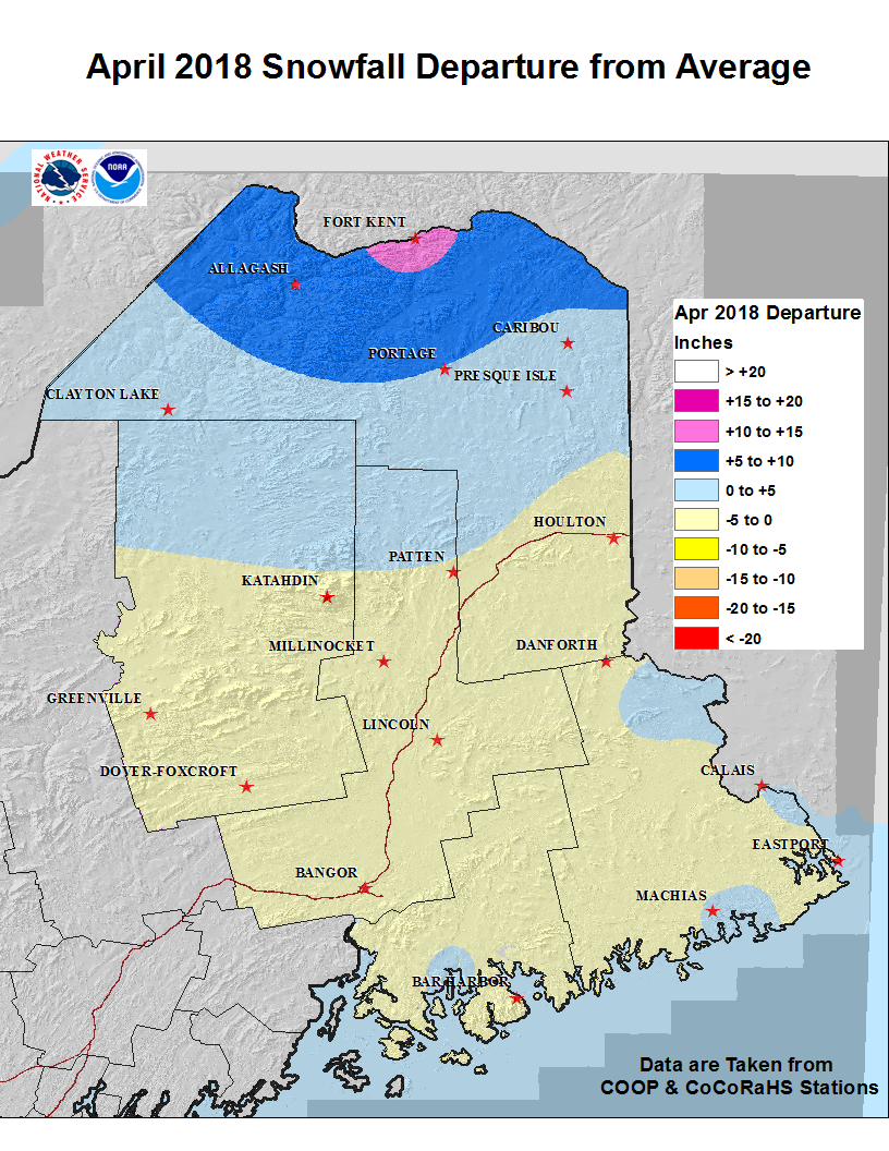 Average Annual Snowfall Map