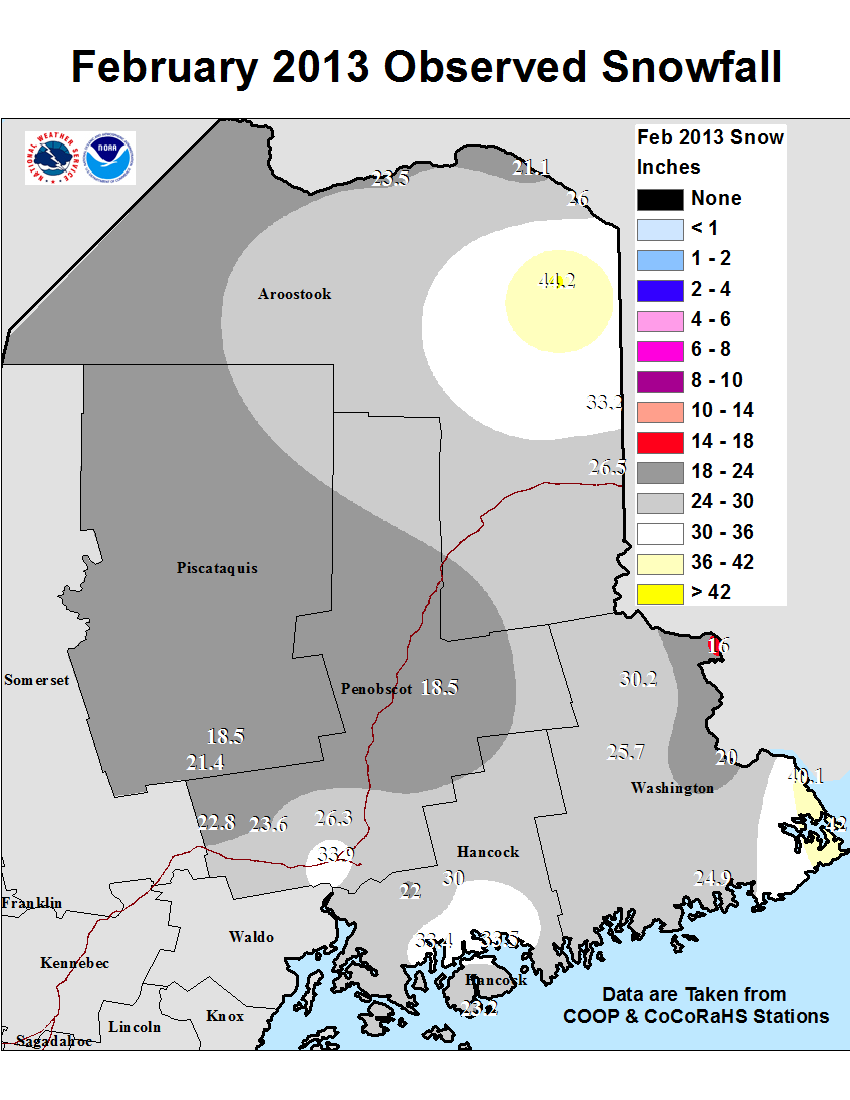 Seasonal and Monthly Snowfall Maps