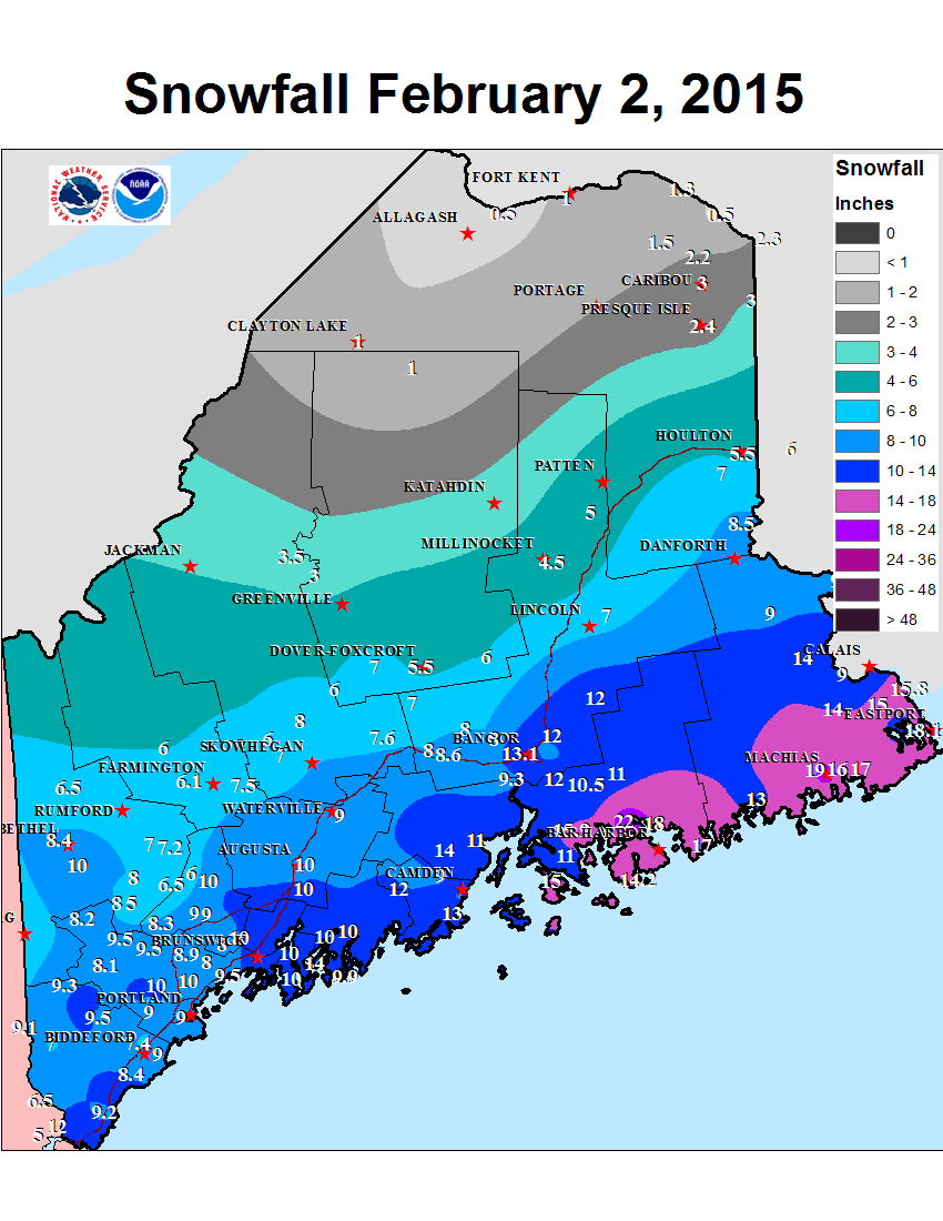 snow depth map maine Record Setting Snowy 7 To 10 Days For Downeast Maine snow depth map maine