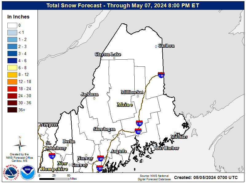 2 Day Total Snow Forecast