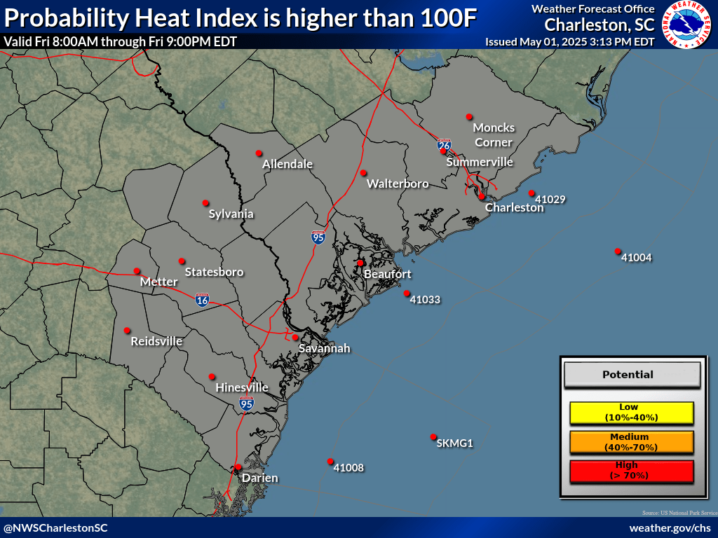 Probability of Heat Index ≥ 100