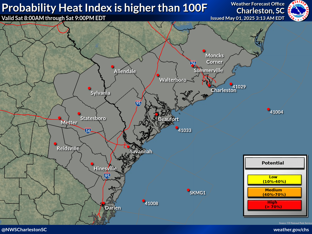 Probability of Heat Index ≥ 100