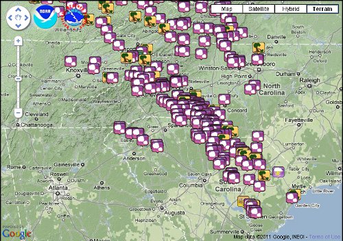 Storm reports map.