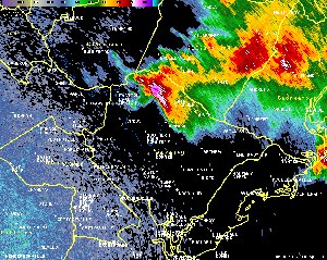 KCLX Reflectivity at 1112 PM.