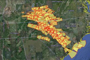 Cumulative warning polygon map.