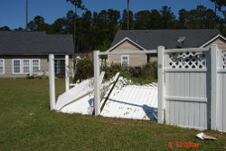 More fence damage.