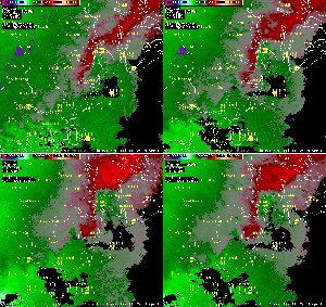 KCLX Storm-Relative Velocity loop.