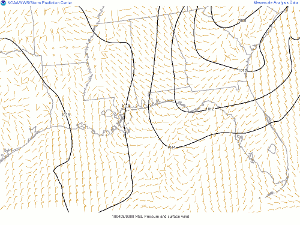 MSLP and Surface Winds map.