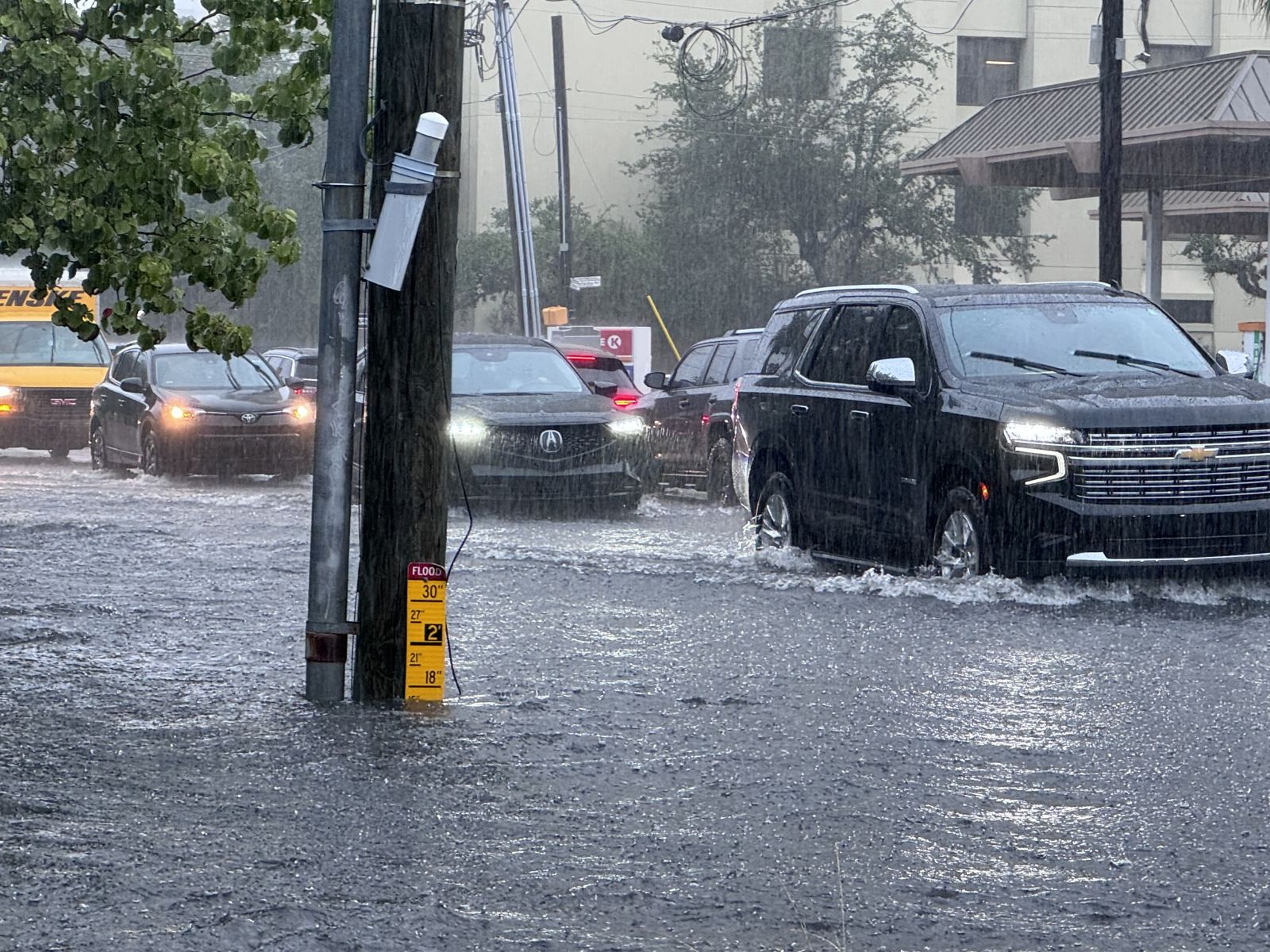 Image of flooded street in Downtown Charleston, SC.
