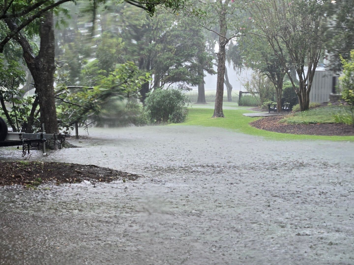 Image of flooded intersection in Shem Creek, SC.