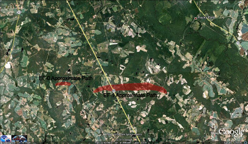 Portal GA tornado damage map.