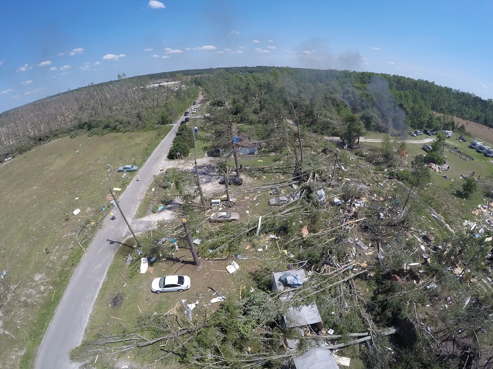 Tornado Damage near Estill - From Drone