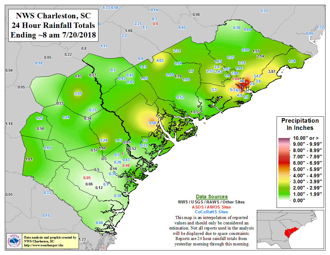 Weather Map Charleston Sc Map Of Western Hemisphere