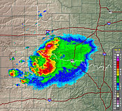 Composite reflectivity image in precipitation mode - click to enlarge