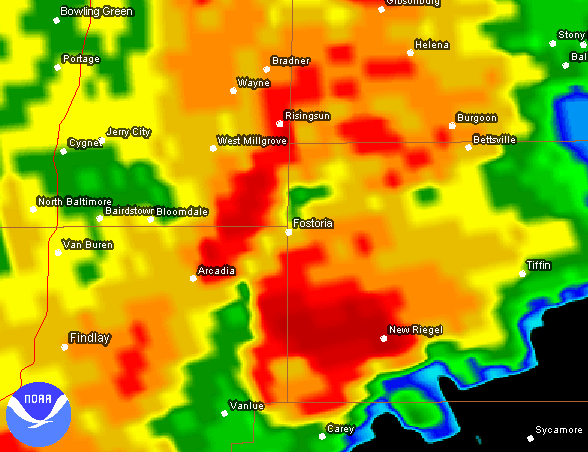 Click for radar loop of Fostoria tornado