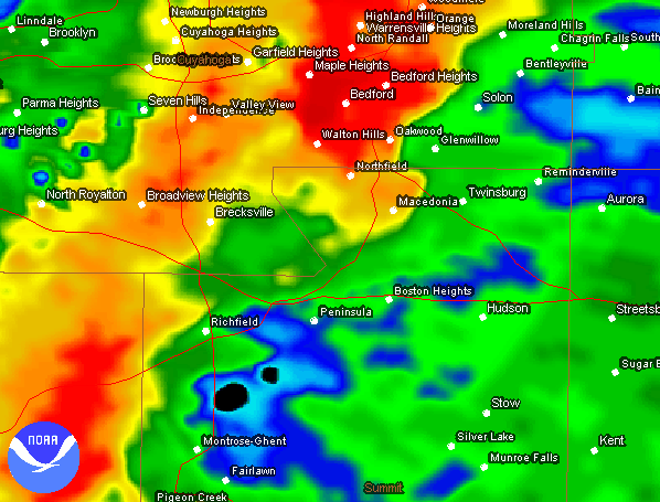 Macedonia, Twinsburg Tornado Radar Image
