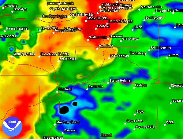 click for radar images from the tornado