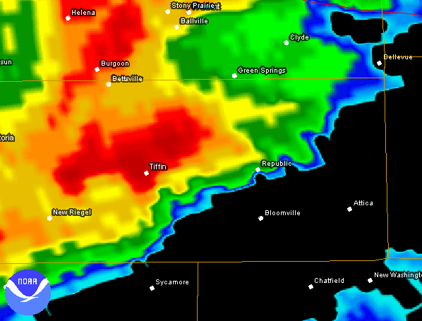 Click for radar loop of the Tiffin tornado
