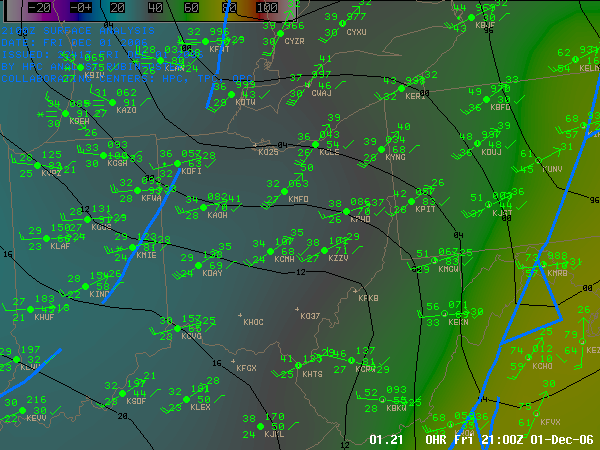 frontal analysis at 21Z Friday