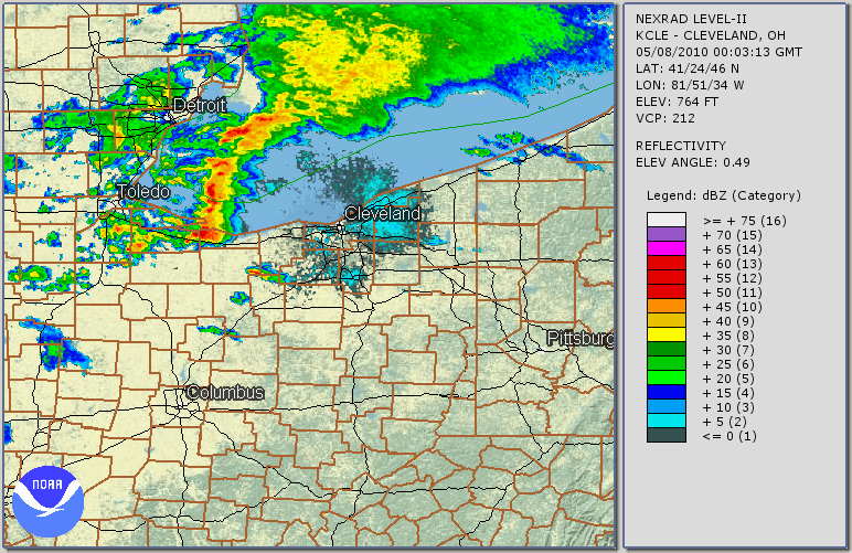 animation of radar imagery of entire event -- click for larger view