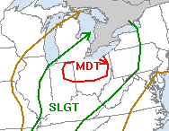 moderate risk area over northern OH
