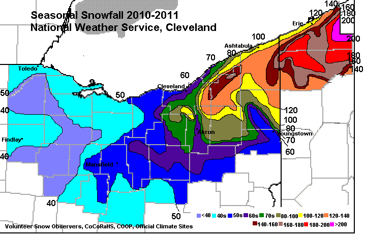 2010-2011 Seasonal Snowfall