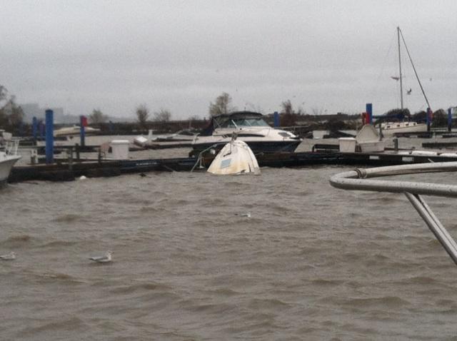 damage at Cleveland area marinas