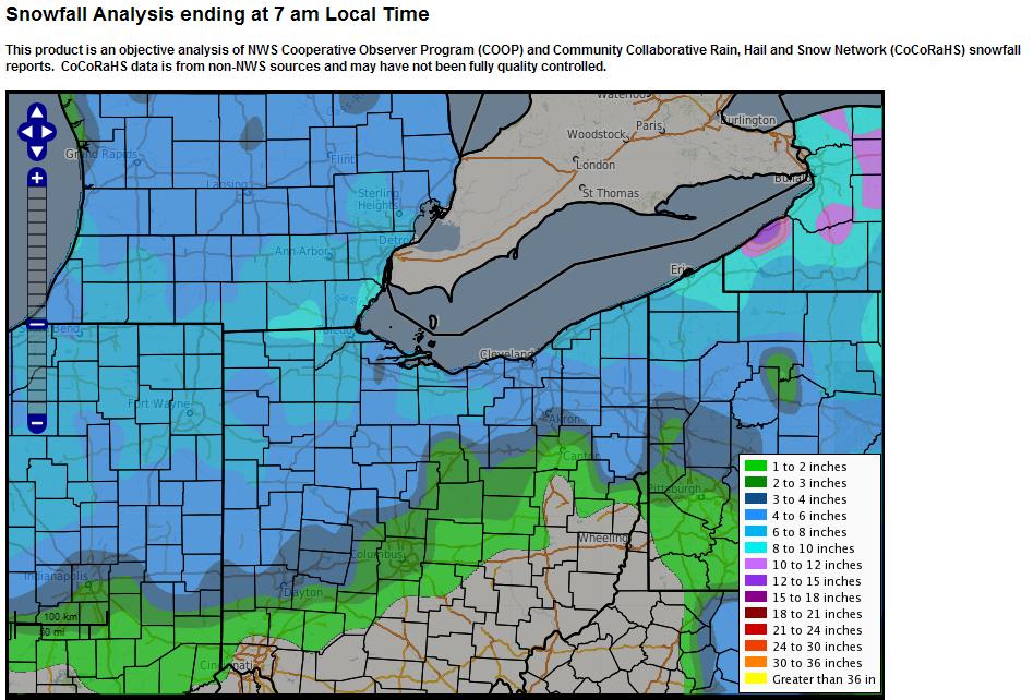 48-hr snowfall analysis ending at 7 am 12/15/13