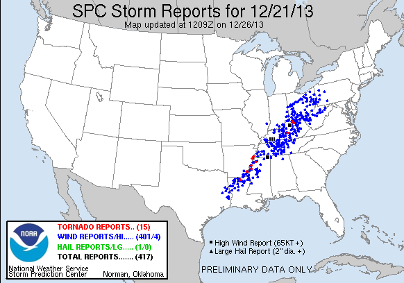 Storm Reports from 12/21