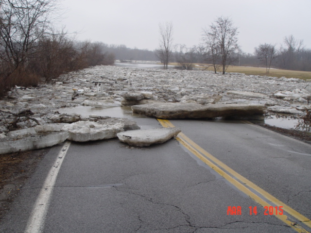 ice jam related flooding in Fremont