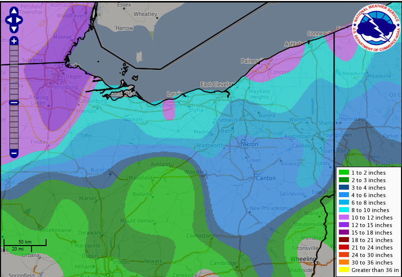 48-hr snowfall ending at 7am 2/2/15