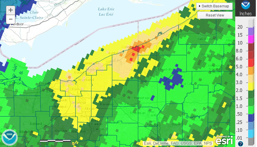 Rainfall from the previous 7 days ending September 13 at 8 AM