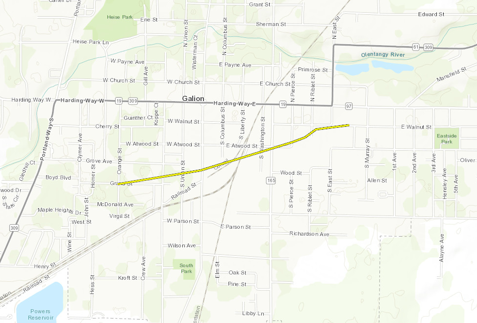 Map of the Galion Tornado Track as Described by the Above Public Information Statement