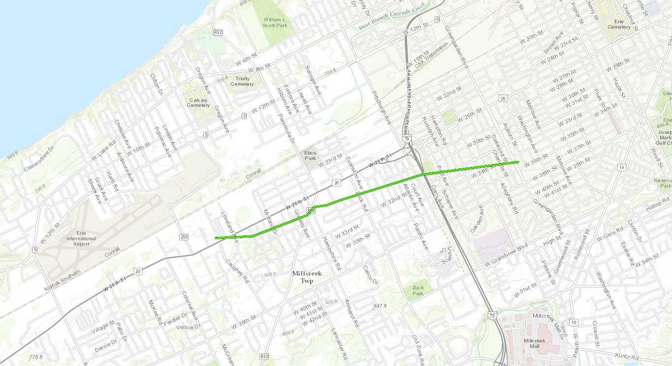 Map of the Millcreek Township Tornado Track as Described by the Above Public Information Statement