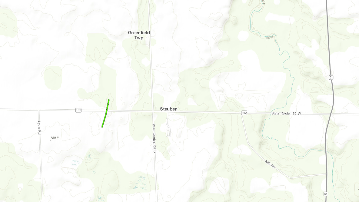 Map of the Steuben Tornado Track as Described by the Above Public Information Statement