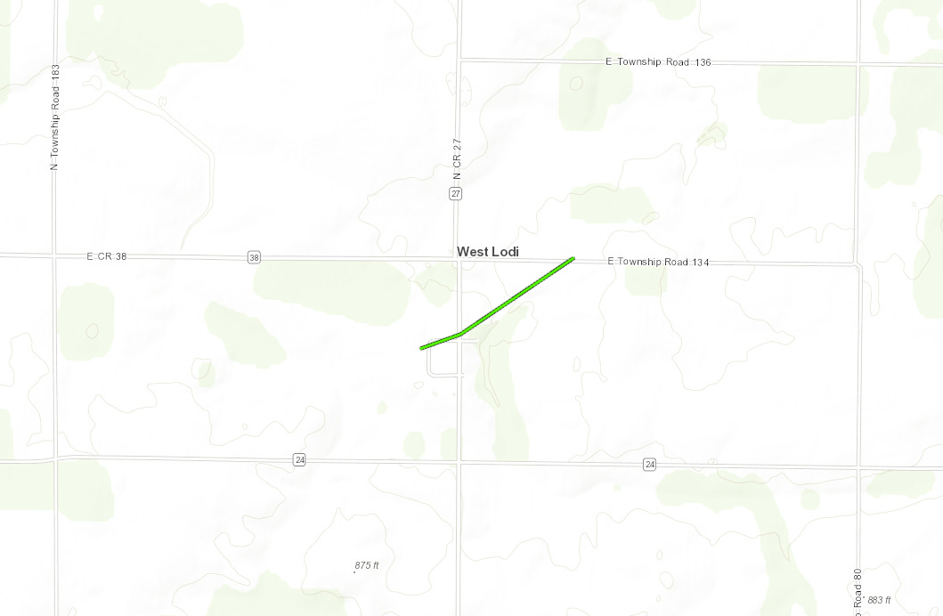 Map of the West Lodi Tornado Track as Described by the Above Public Information Statement