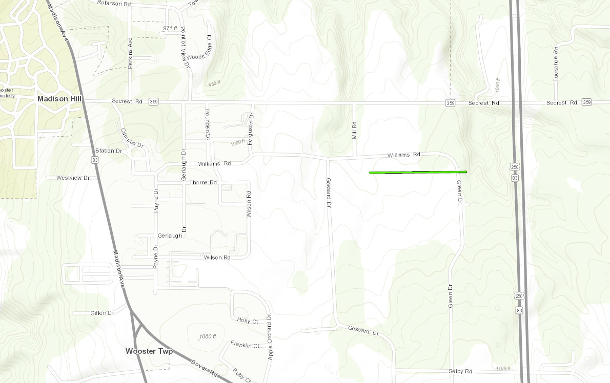 Map of the Wooster Tornado Track as Described by the Above Public Information Statement