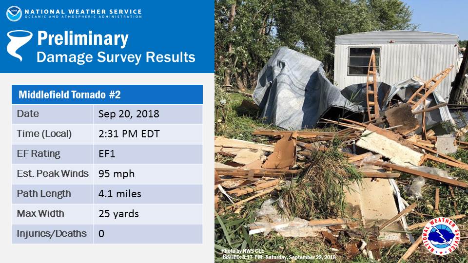 Tornado #2 Middlefield, picture of mobile home damage