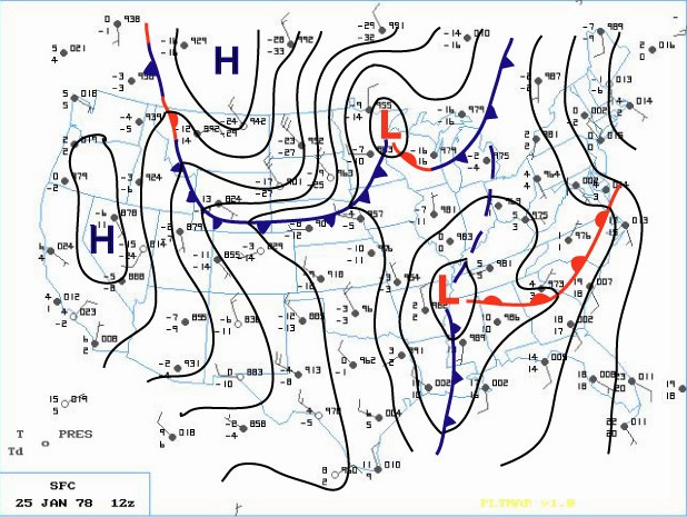 surface chart from Jan 25, 1978