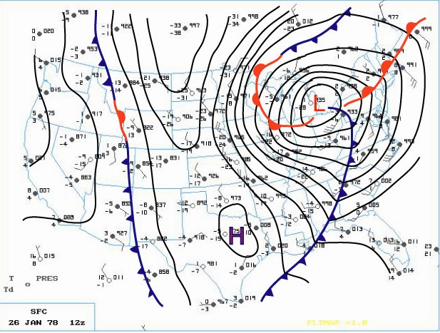 surface chart from Jan 25, 1978