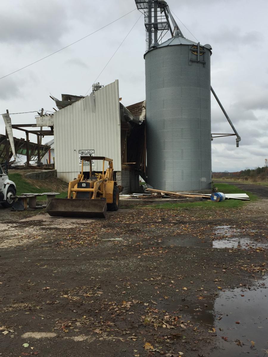 Damage to Silo from Nova Tornado, November 5 2017