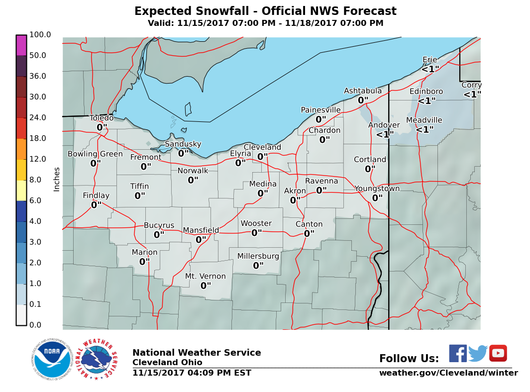 Expected Snowfall - Official NWS Forecast