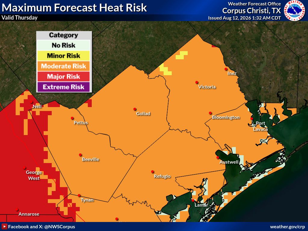 Maximum HeatRisk for Day 2