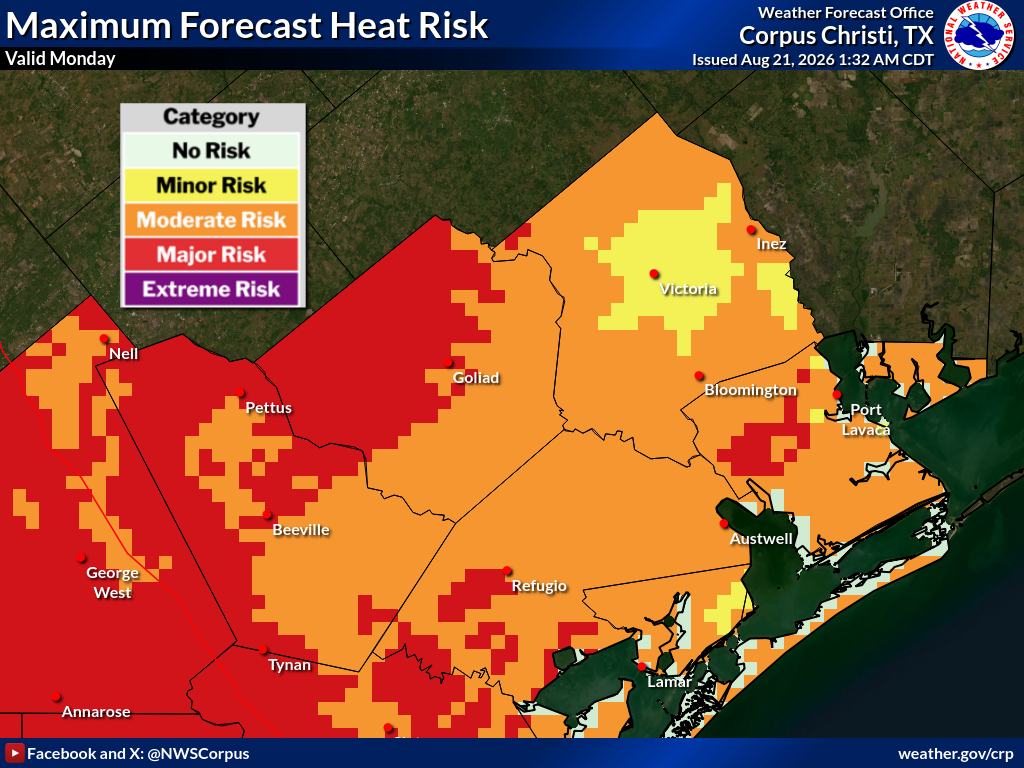 Maximum HeatRisk for Day 4