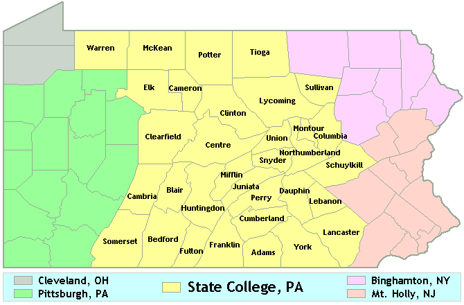 County Map of PA with CWAs